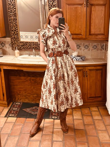 Snapped this in the restroom on our date night. I wore this dress to the rodeo not too long ago and then pulled it back out for date night. It really is a head-turned dress and I’ll be pulling it out a lot more. Pair with classic neutral accessories and enjoy! 

#LTKtravel #LTKSeasonal #LTKworkwear