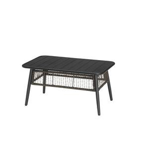Hampton Bay Bayhurst Black Metal Outdoor Coffee Table-A209002700 - The Home Depot | The Home Depot