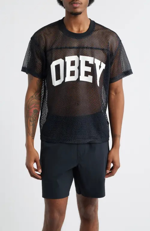 Obey Collegiate Practice Jersey in Black at Nordstrom, Size Small | Nordstrom