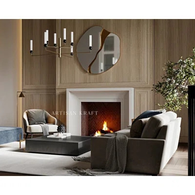Beveled Curved Cast Stone Fireplace Surround with Standard Hearth | Wayfair North America