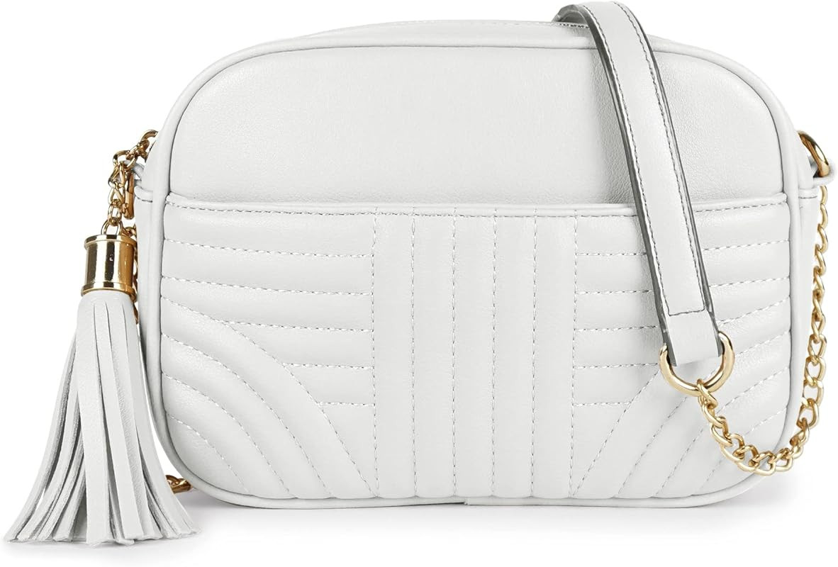 EVVE Quilted Crossbody Bags for Women - Stylish Camera Bag with Tassel - Lightweight Medium Size Sho | Amazon (US)