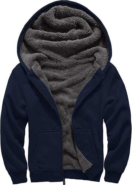 SECOOD Kids Hoodie Fleece Jacket Warm Sherpa Lined Zip Up Hooded Sweatshirt Soft Winter Coat Boys... | Amazon (US)
