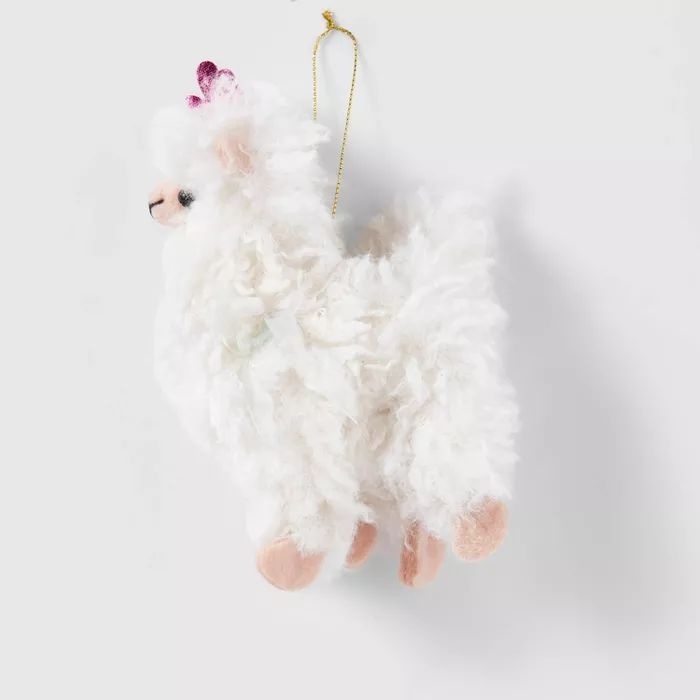 Fluffy Alpaca Christmas Tree Ornament White - Wondershop™ | Target