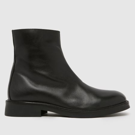 Mens Black schuh Dario Leather Square Toe Boots | schuh | Schuh