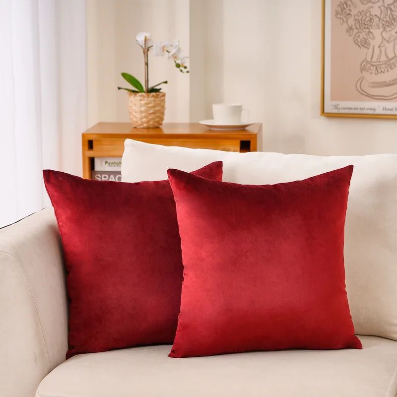Plain Velvet Pillow Covers Velvet Throw Pillow | Wayfair North America