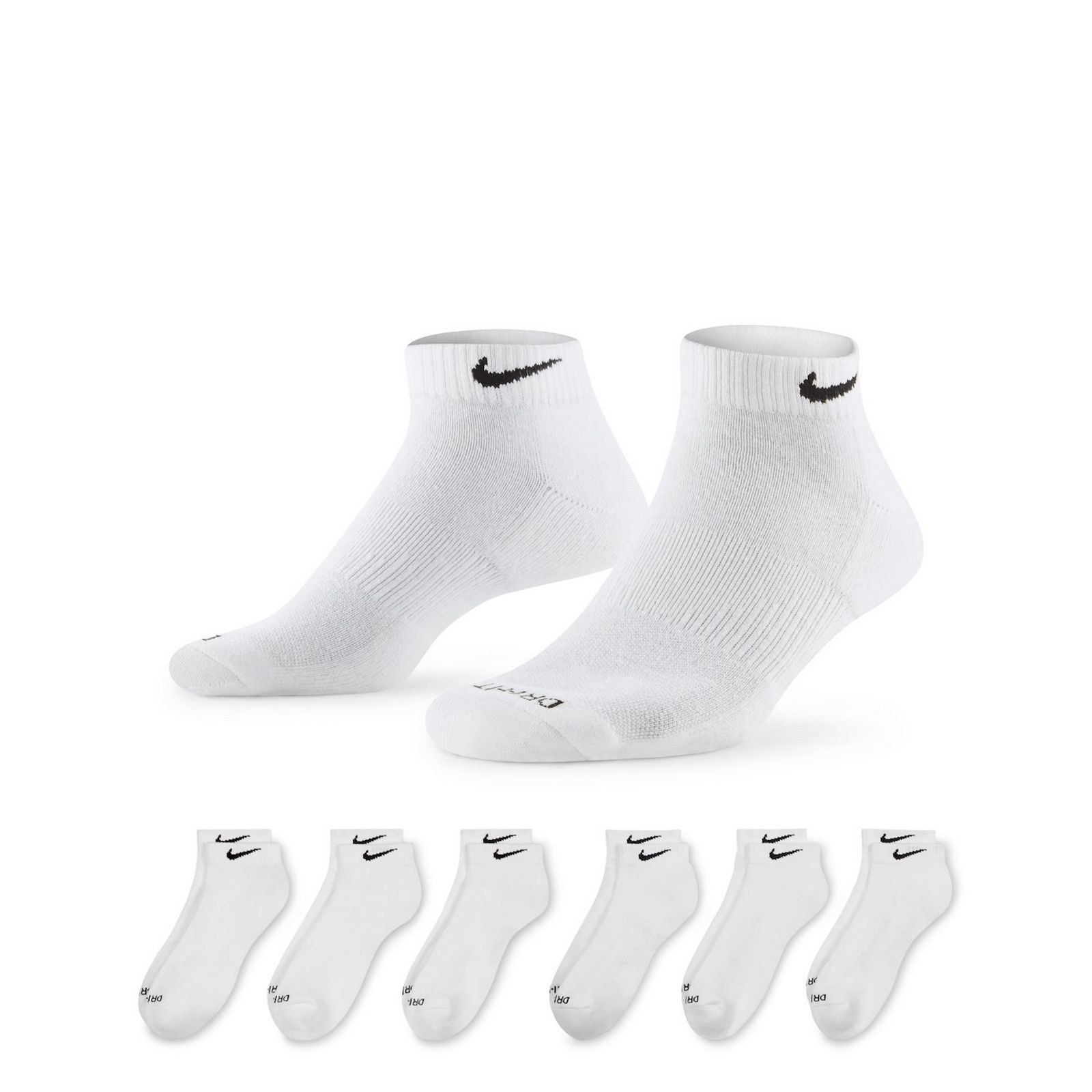 Men's Nike 6-pack Everyday Plus Cushioned Low-Cut Training Socks, Size: 12-15, White | Kohl's