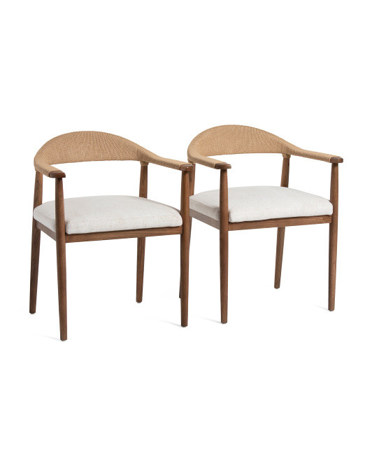 Set Of 2 Anya Solid Oak Dining Chairs | TJ Maxx