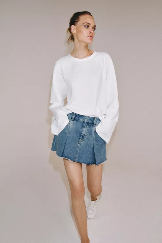 ZW COLLECTION DENIM MINI SKIRT | Zara US