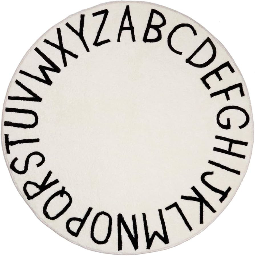 SHACOS Ultra Soft Round Kids ABC Rug 4 Ft Alphabet Nursery Rug Kids Room Play Mat Baby Crawling Rug  | Amazon (US)