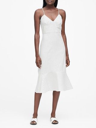 Linen-Cotton Midi Dress | Banana Republic US