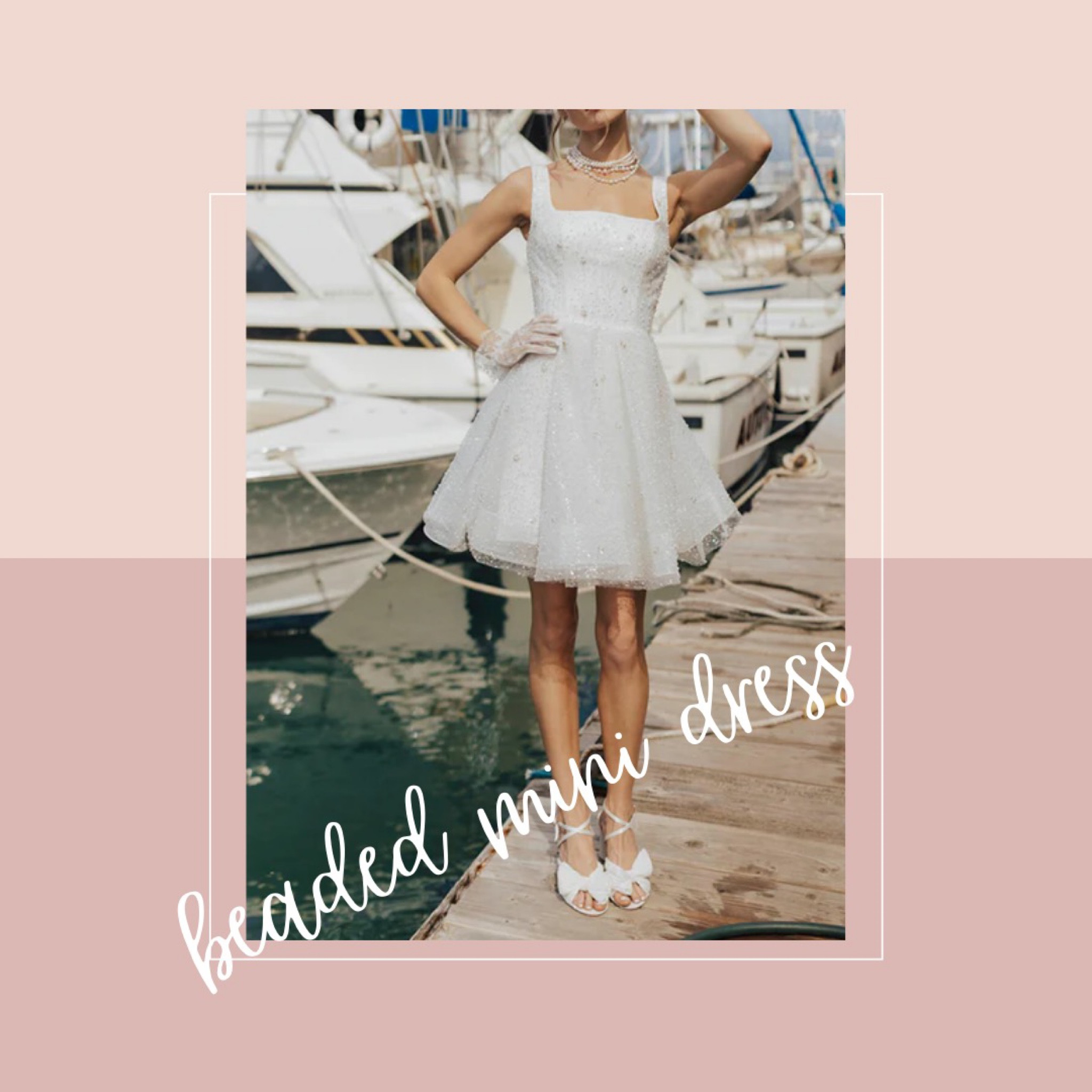 Are you looking for an outfit for engagement pictures? Check out this beautiful beaded mini dress! Such a fun and flirty option 😍

#LTKwedding #LTKstyletip