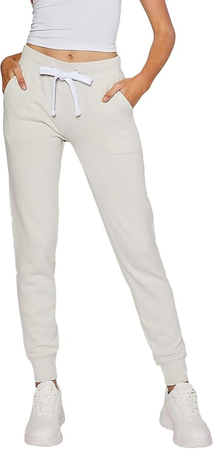 esstive Women's Ultra Soft Fleece Basic Lightweight Casual Active Workout Solid Jogger Sweatpants | Amazon (US)