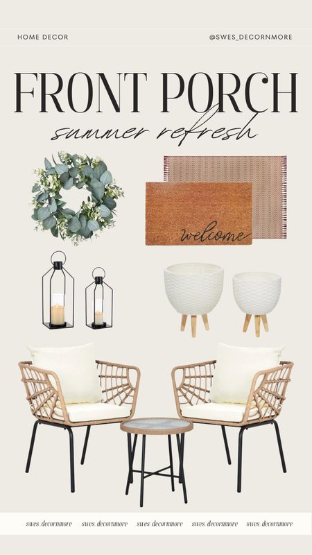 These are great items for a front porch summer refresh! These chairs are perfect size for a small front porch! 

#LTKStyleTip #LTKHome #LTKSeasonal