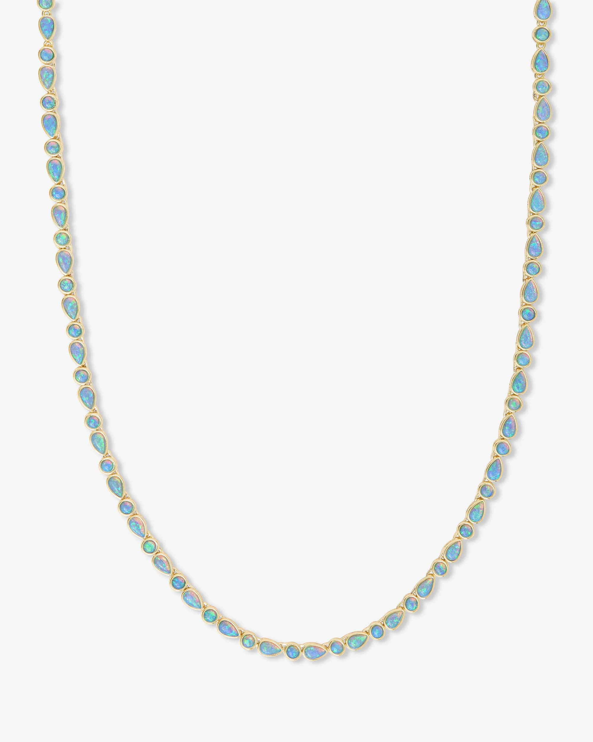 Isla Tennis Necklace - Gold|Blue Opal | Melinda Maria Jewelry
