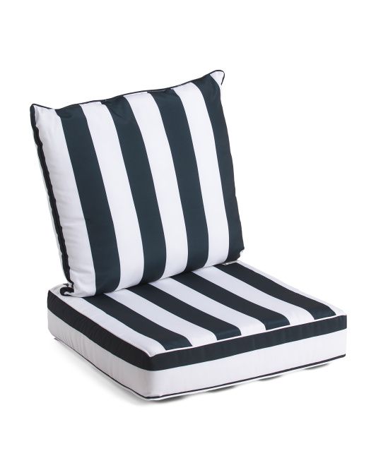 2pc Outdoor Cabana Stripe Single Gusset Deep Seat Cushion Set | TJ Maxx