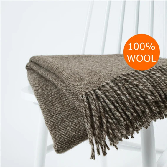 Scandinavian Dark Solid Brown Natural Sheep Wool Monochrome | Etsy | Etsy (US)