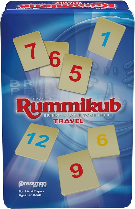 Pressman Rummikub in Travel Tin - The Original Rummy Tile Game, Blue (B07GLGBW9X) | Amazon (US)
