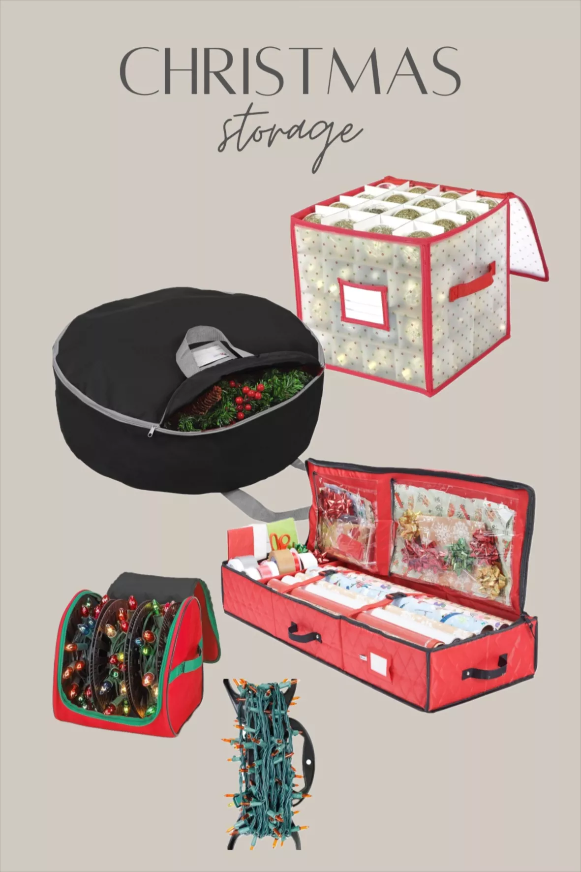  Sattiyrch Plastic Christmas Ornament Storage Box with
