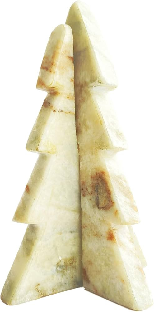 Creative Co-Op Interlocking Marble Tree Decor, Cream | Amazon (US)