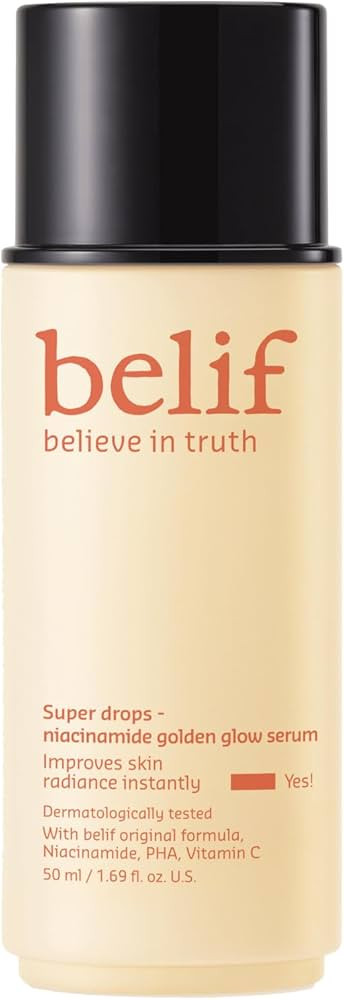 belif Super Drops Niacinamide Vitamin C Golden Glow Serum, 2-in-1 Hydrating & Brightening Makeup ... | Amazon (US)
