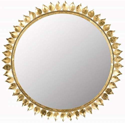 Safavieh Home Collection Leaf Crown Sunburst Mirror, Antique Gold | Amazon (US)