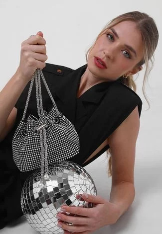 Bolsa Transversal Feminina Pequena Strass Brilho Festa Star Shop Prata | Dafiti (BR)