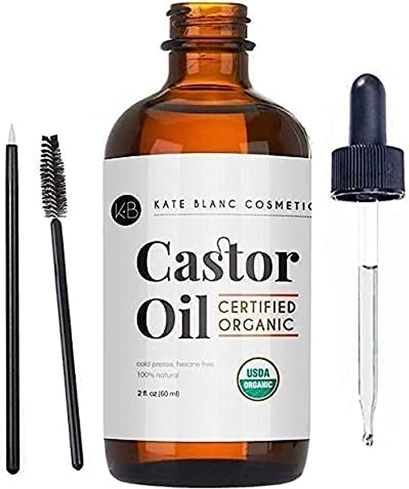 Kate Blanc Cosmetics Castor Oil (2oz), USDA Certified Organic, 100% Pure, Cold Pressed, Hexane Fr... | Amazon (US)