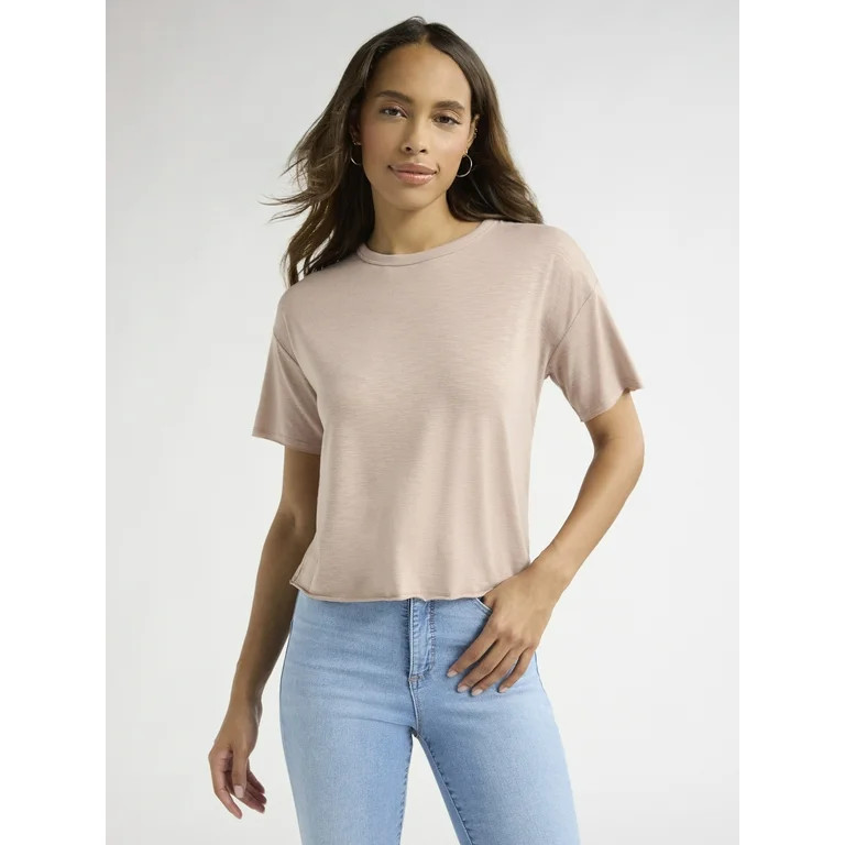 Sofia Jeans Women's Crewneck Tee with Short Sleeves, Sizes XS-XXXL | Walmart (US)