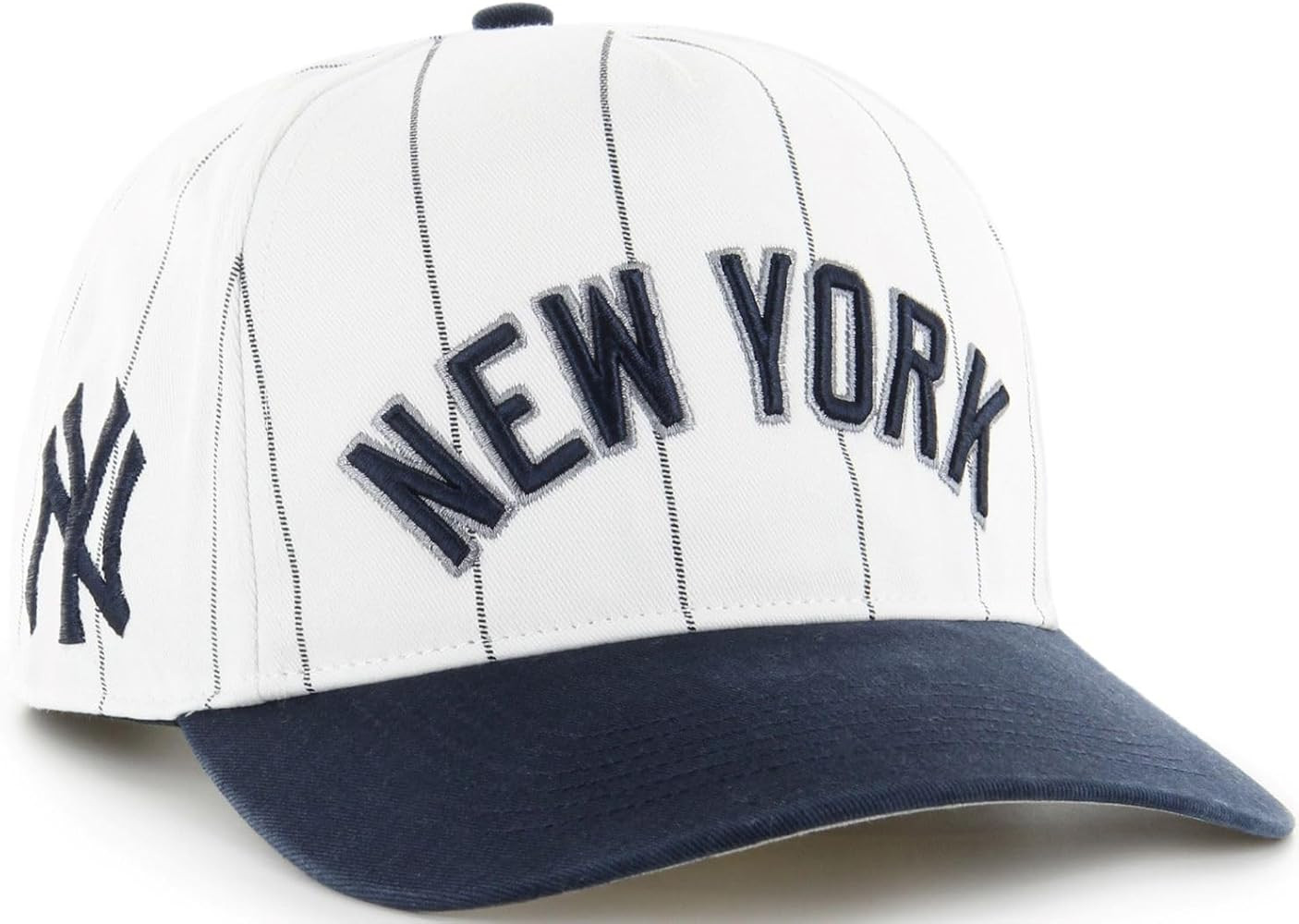 47 Hitch MLB New York Yankees Double Header Pinstripe Snapback Hat - White, White, One Size | Amazon (US)