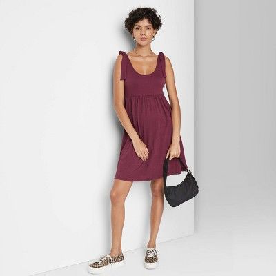 Women's Sleeveless Tie-Strap Babydoll Textured Knit Dress - Wild Fable™ | Target