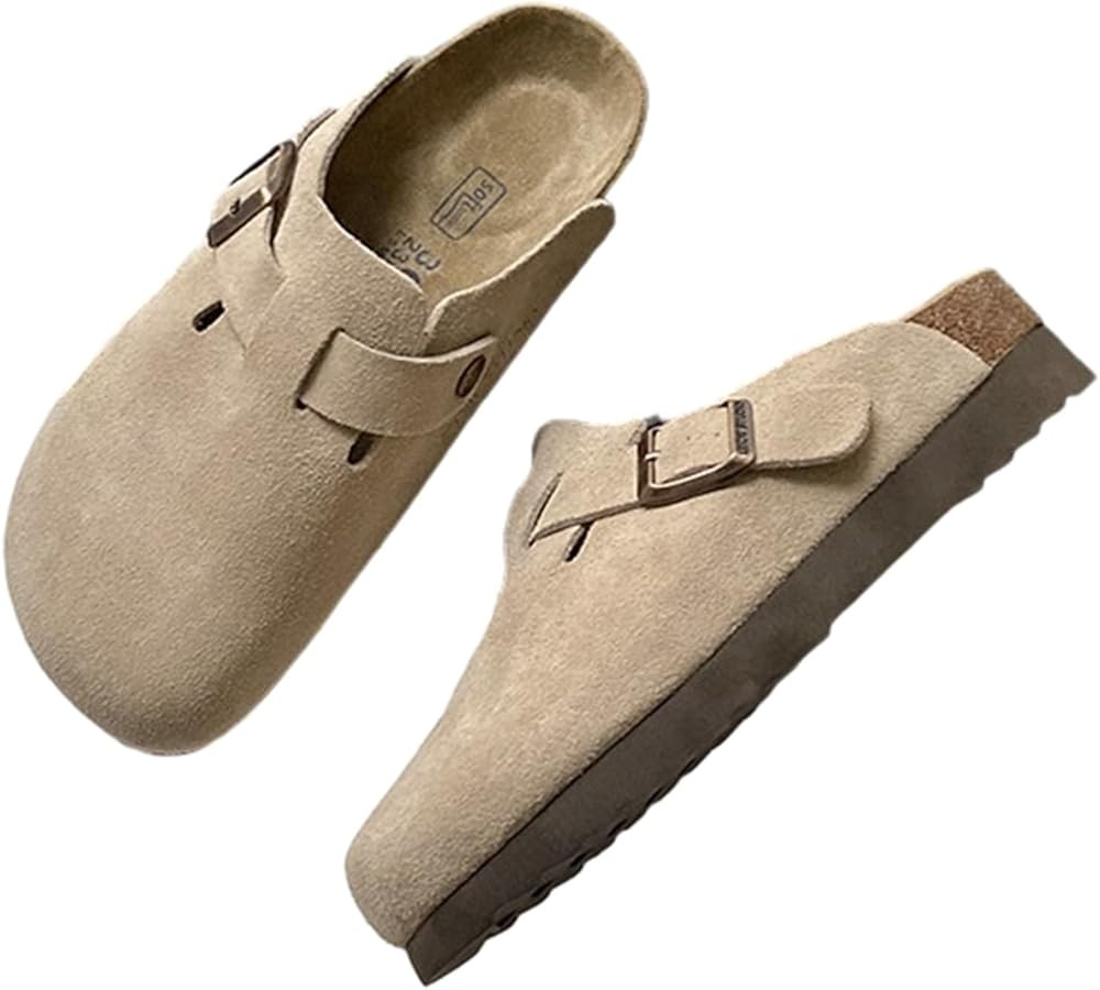 Unimaglif Suede Boston Clogs for Women - Platform Cork Footed Clogs | Amazon (CA)