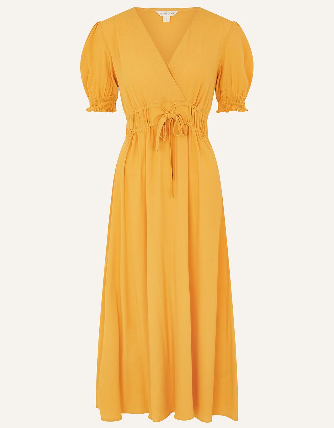 Ruched Midi Dress Yellow | Monsoon (UK)