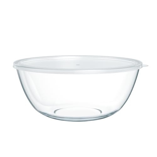 Quald 4.7 Qt Extra Large Glass Mixing Bowls Clear Glass Salad Cooking Bowls for Kitchen Salad Bread Storage | Amazon (US)