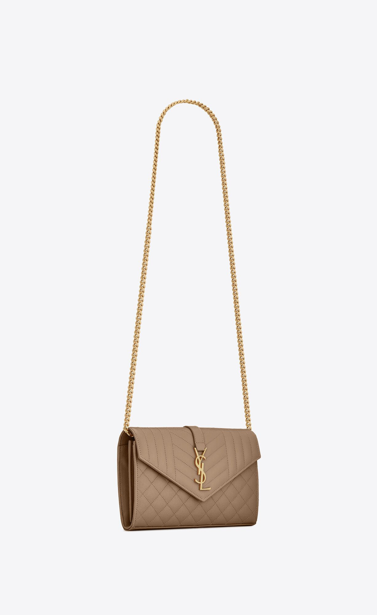 envelope chain wallet in mix matelassé grain de poudre embossed leather | Saint Laurent Inc. (Global)