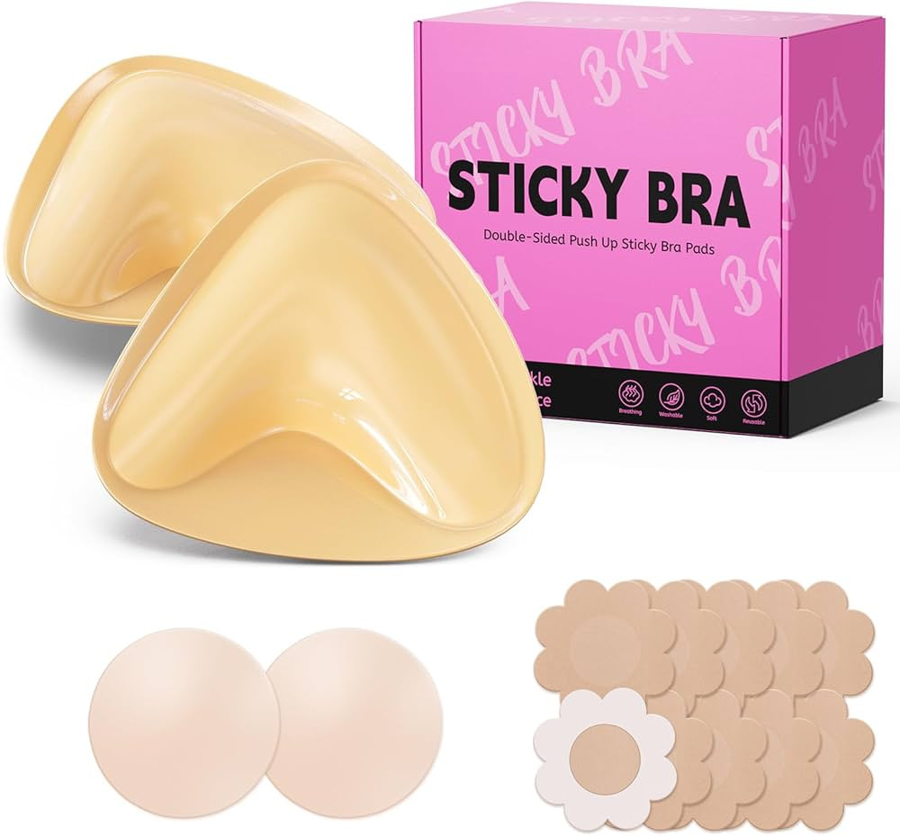 Ultra Push up Sticky Bra Pads Inserts | Double Sided Adhesive Bra Inserts | Stick on Bra for Spor... | Amazon (US)