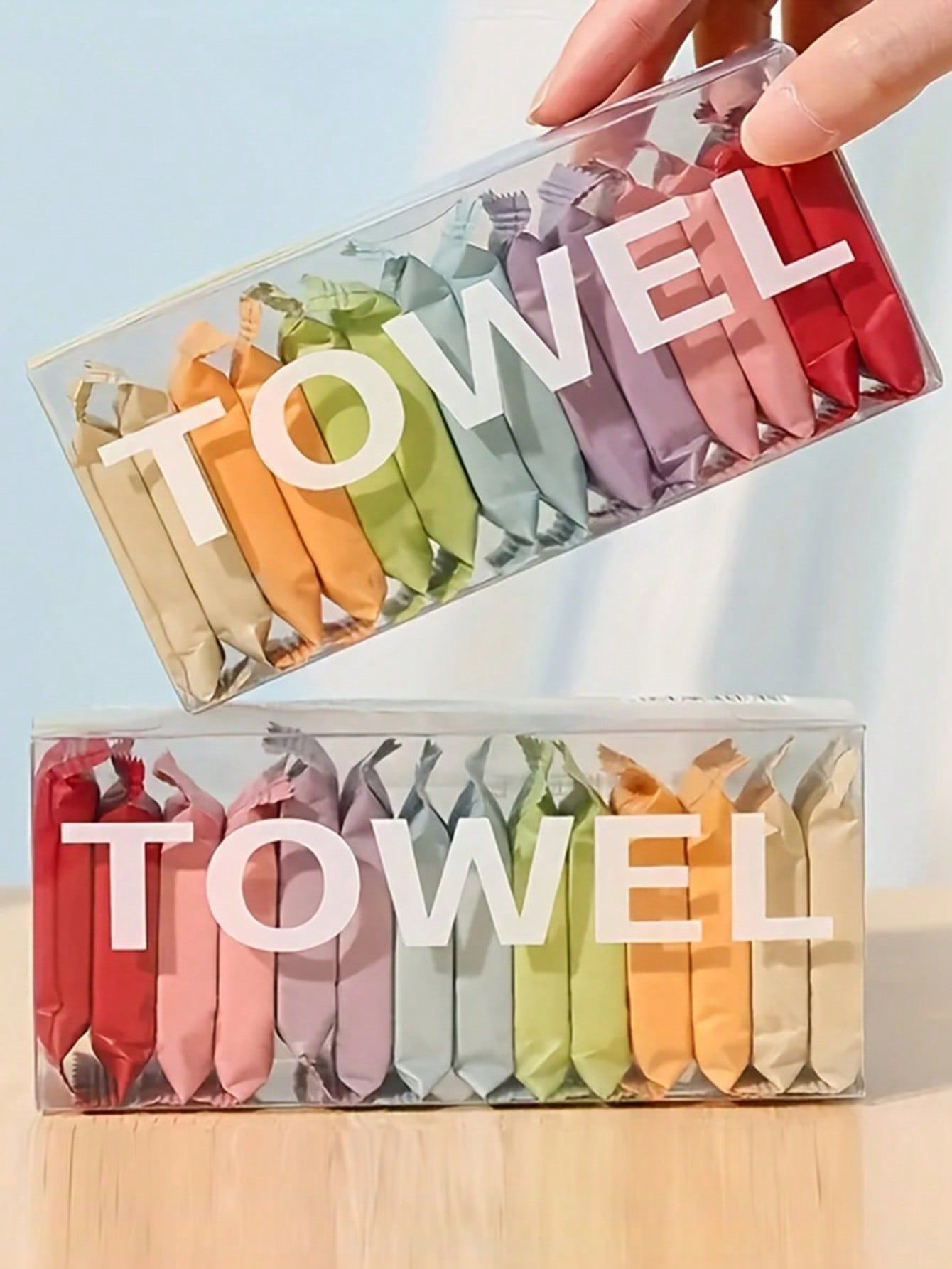 14 pieces/box compressed towel portable disposable face towel thickened travel independent box cl... | SHEIN