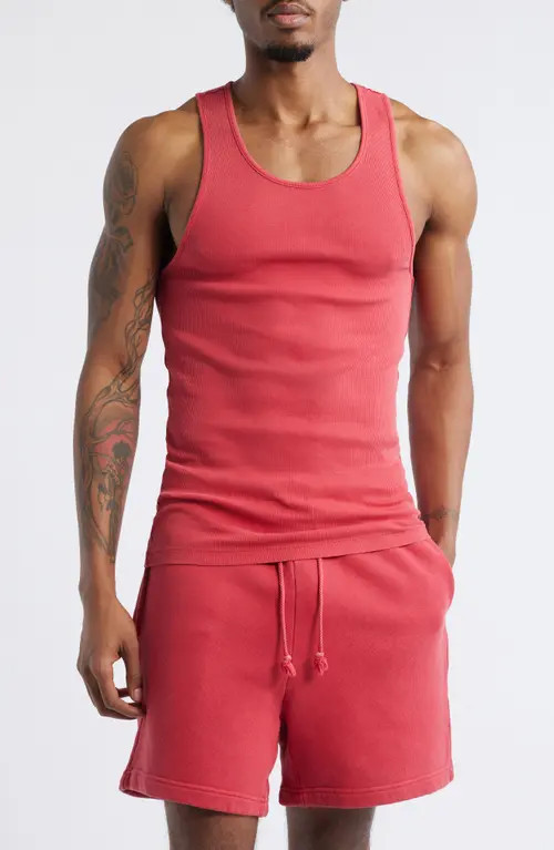 Elwood Malibu Cotton Rib Tank in Vintage Cherry at Nordstrom, Size Large | Nordstrom