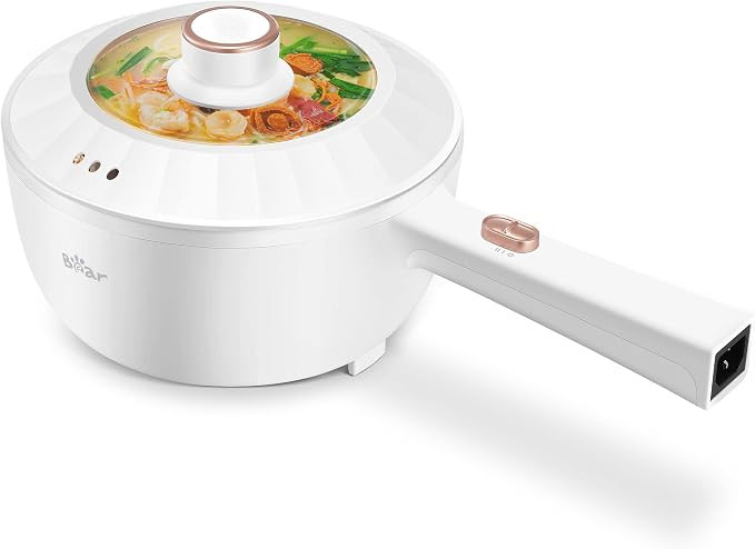 Bear Hot Pot Electric, 2L Multifunctional Portable Cooking Pot, 1000W Rapid Noodles Electric, Non... | Amazon (US)