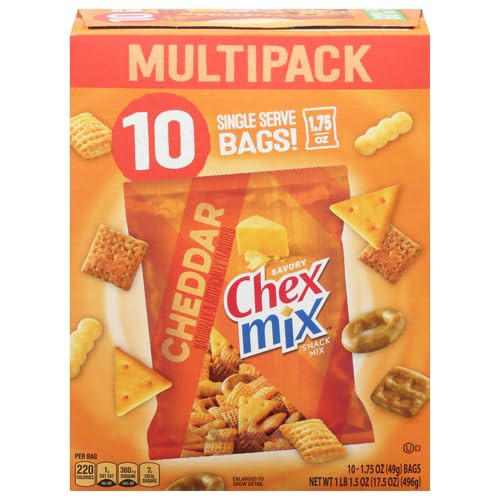 Amazon.com: Chex Mix Cheddar Snack Mix, Multipack, Single Serve Snack Bags, 10 Ct, 17.5 oz | Amazon (US)