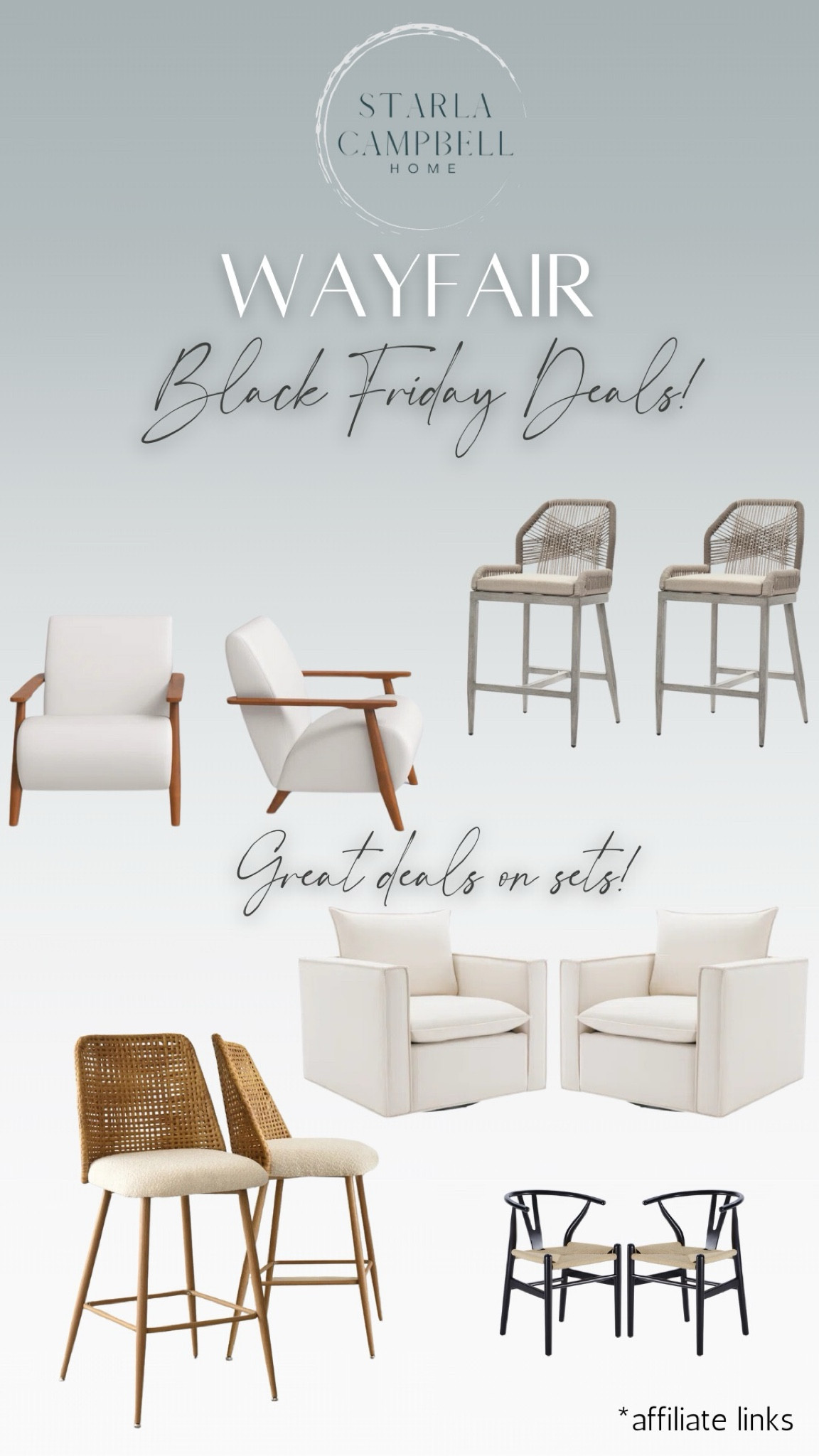 Great deals on seating sets!  Counterstools, barstools, accent seating, lounge seating. 

#LTKHome #LTKSaleAlert
