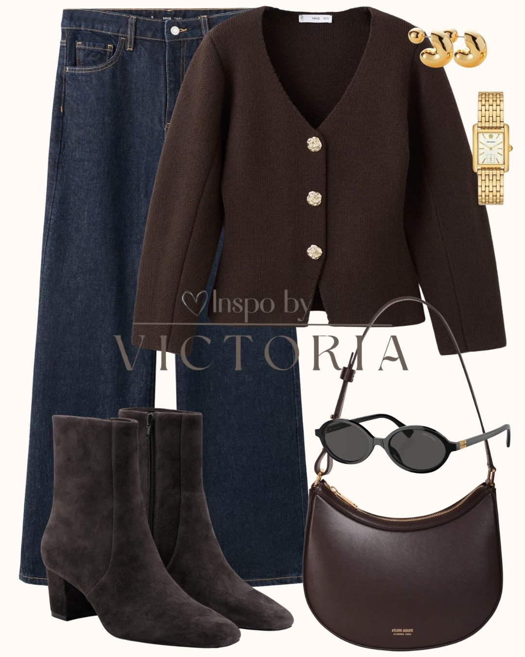 Chocolate Neutrals, Elevated: Deep brown tones instantly make denim feel more refined. A structured knit adds polish, while suede boots and gold details bring warmth and texture without overpowering the look.
#EverydayNeutrals #TimelessFashion #Ootd

#LTKSaleAlert #LTKgrwm #LTKootd