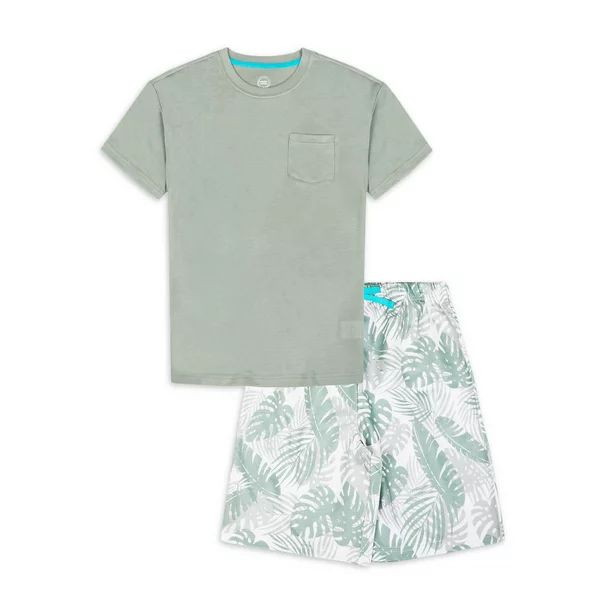 Wonder Nation Boys Palms T-Shirt & Shorts Pajama Set, 2-Piece, Sizes 4-18 & Husky - Walmart.com | Walmart (US)