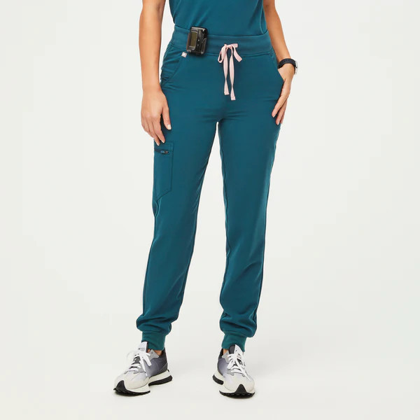 Women’s High Waisted Zamora™ Jogger Scrub Pants 2.0 - Caribbean Blue · FIGS | FIGS