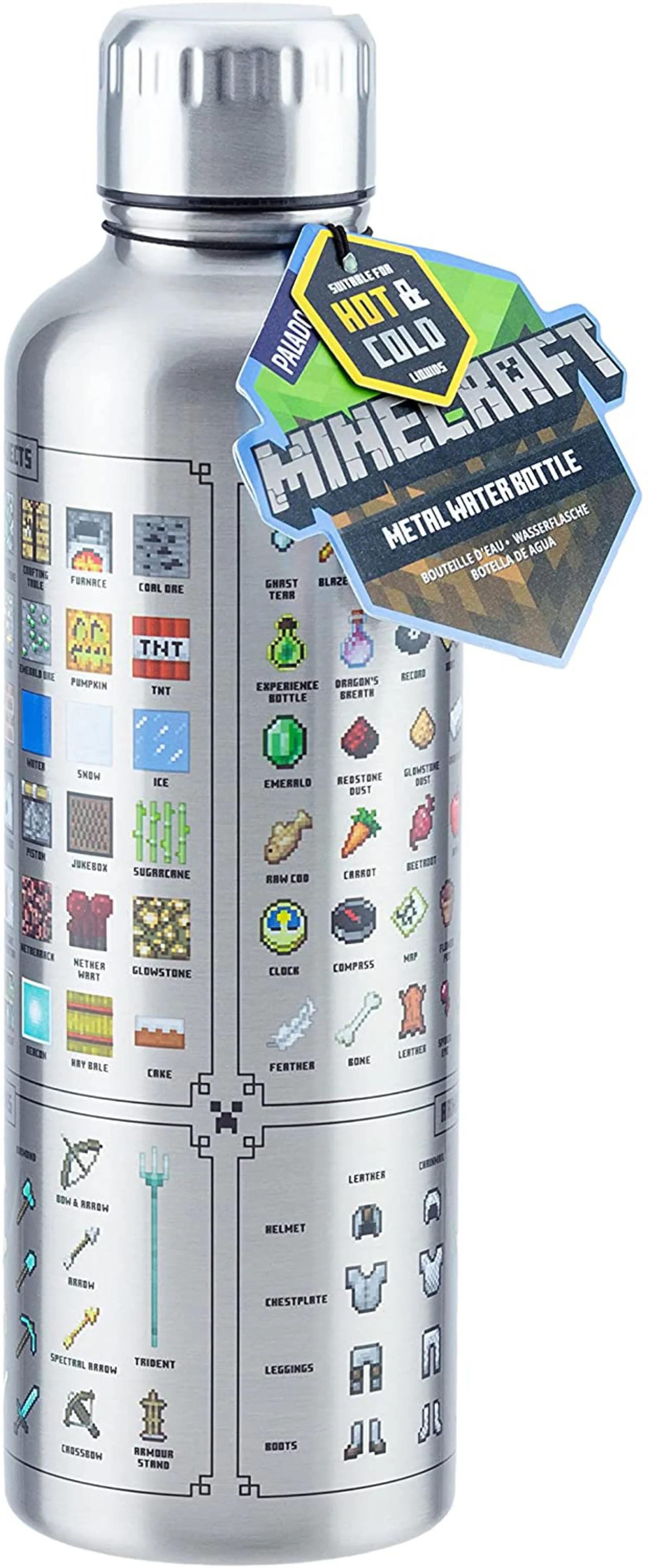 Minecraft - Officially Licensed Gaming Merchandise Metal Water Bottle | Walmart (US)