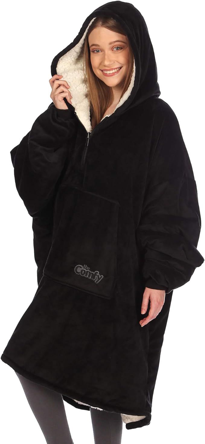 THE COMFY Original Quarter Zip | Oversized Microfiber & Sherpa Wearable Blanket with Zipper, Seen... | Amazon (US)