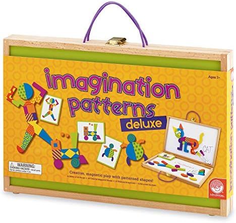 MindWare Imagination Magnets Patterns Deluxe - Includes Wood Carrying Case, Dry-Erase Markers, 60 Ma | Amazon (US)