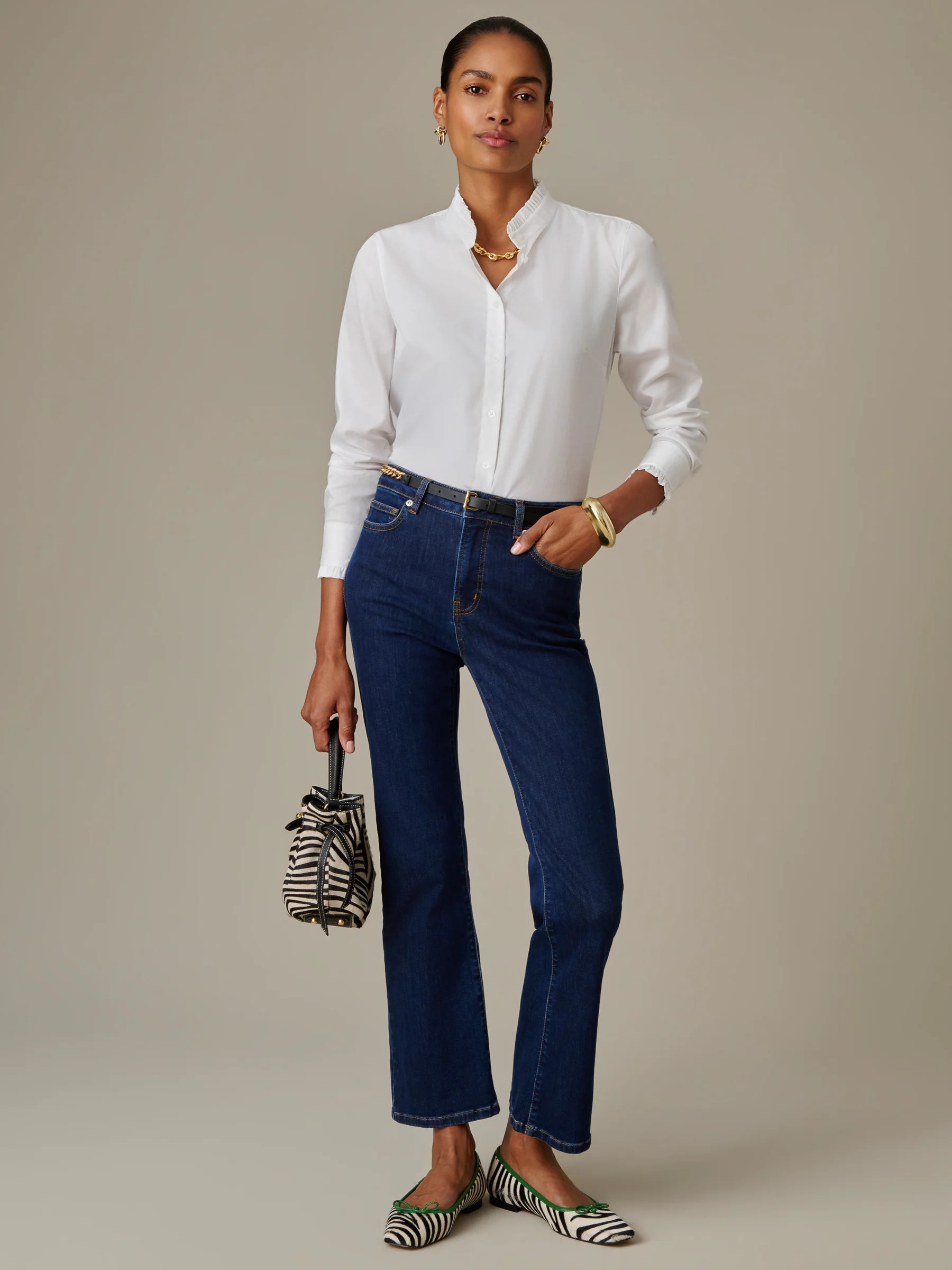 Dk_Indigo Solid Elvira Jeans | Women's Pants | J.McLaughlin | J.McLaughlin