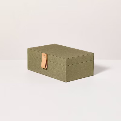 Desk Storage Lidded Fabric Box Green - Hearth & Hand™ with Magnolia | Target
