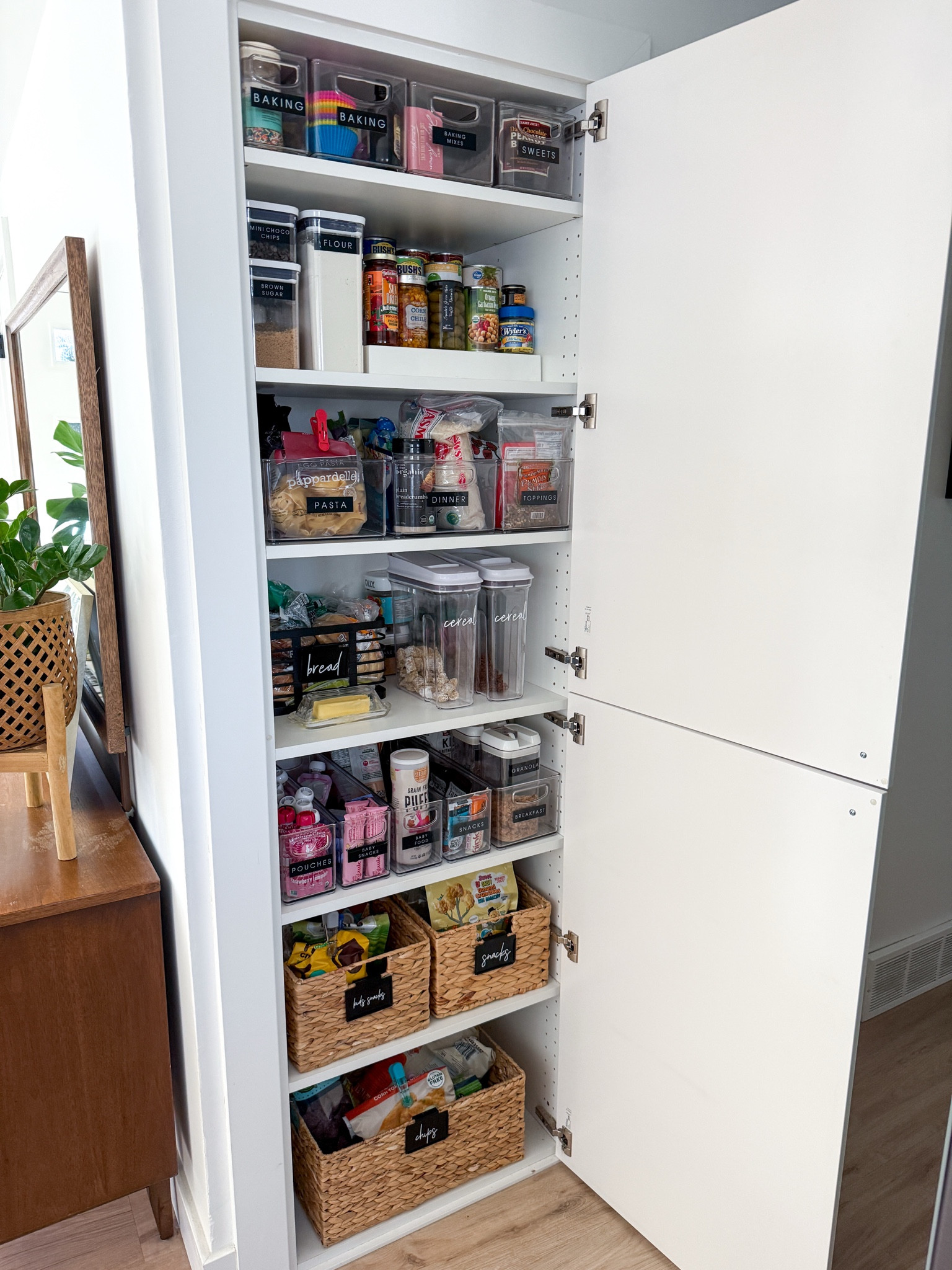 Updated my pantry to fit our families current needs! This system is functioning much better  