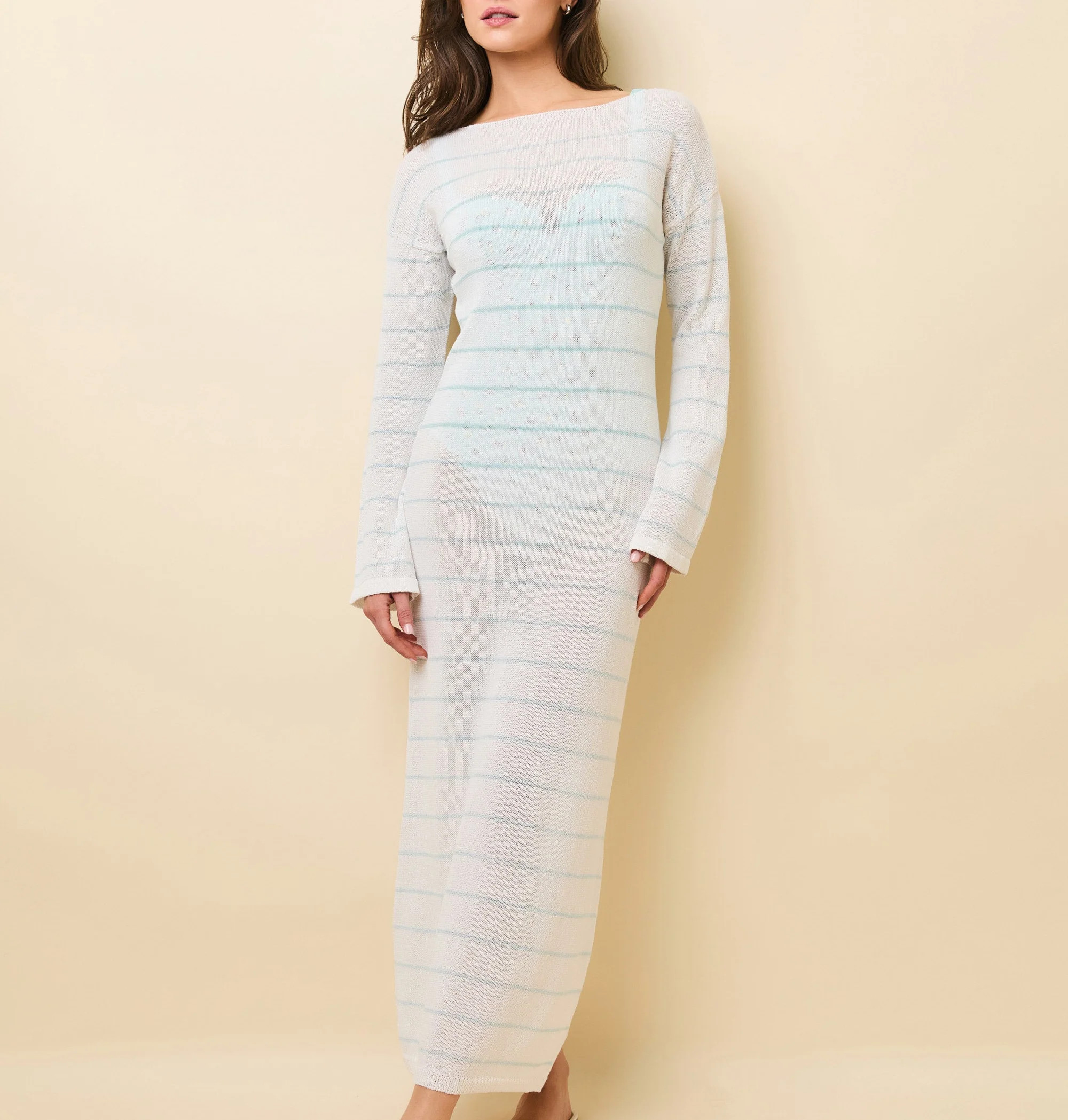 Polly Dress Micro Stripe Brule | Solid & Striped